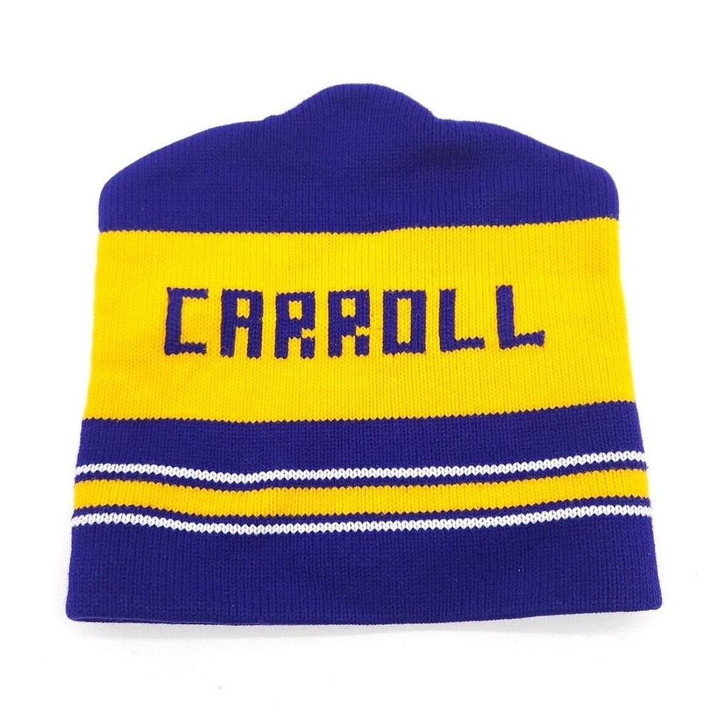 Vintage Carroll Fighting‎ Saints College Knit Beanie Winter Hat Ski Snow Cap